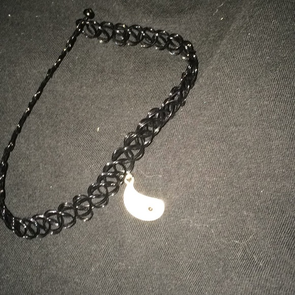 Yin Yang Charm Tattoo Choker - Picture 1 of 3